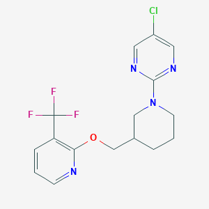 B2800239 5-Chloro-2-[3-[[3-(trifluoromethyl)pyridin-2-yl]oxymethyl]piperidin-1-yl]pyrimidine CAS No. 2379984-78-6