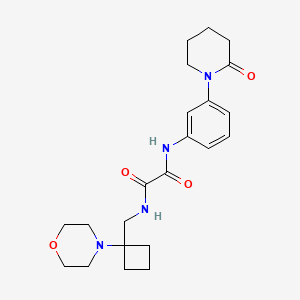 molecular formula C22H30N4O4 B2800242 N-{[1-(morpholin-4-yl)cyclobutyl]methyl}-N'-[3-(2-oxopiperidin-1-yl)phenyl]ethanediamide CAS No. 2380186-37-6