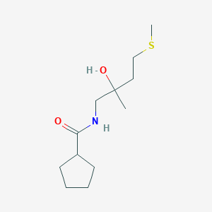 molecular formula C12H23NO2S B2800247 N-(2-hydroxy-2-methyl-4-(methylthio)butyl)cyclopentanecarboxamide CAS No. 1396770-24-3