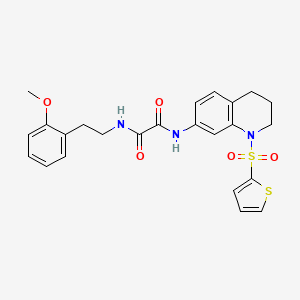 molecular formula C24H25N3O5S2 B2800267 N'-[2-(2-methoxyphenyl)ethyl]-N-[1-(thiophene-2-sulfonyl)-1,2,3,4-tetrahydroquinolin-7-yl]ethanediamide CAS No. 898448-26-5