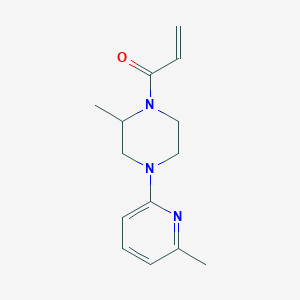 molecular formula C14H19N3O B2800269 1-[2-Methyl-4-(6-methylpyridin-2-yl)piperazin-1-yl]prop-2-en-1-one CAS No. 2175581-08-3