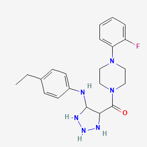 molecular formula C21H23FN6O B2800276 N-(4-ethylphenyl)-4-[4-(2-fluorophenyl)piperazine-1-carbonyl]-1H-1,2,3-triazol-5-amine CAS No. 1291872-31-5