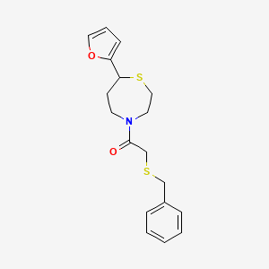 2-(Benzylthio)-1-(7-(furan-2-yl)-1,4-thiazepan-4-yl)ethanone