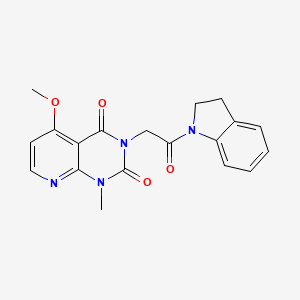 molecular formula C19H18N4O4 B2800307 3-(2-(indolin-1-yl)-2-oxoethyl)-5-methoxy-1-methylpyrido[2,3-d]pyrimidine-2,4(1H,3H)-dione CAS No. 941897-95-6