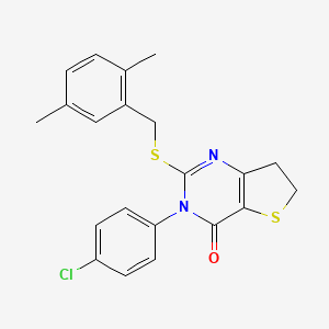 3-(4-chlorophenyl)-2-((2,5-dimethylbenzyl)thio)-6,7-dihydrothieno[3,2-d]pyrimidin-4(3H)-one