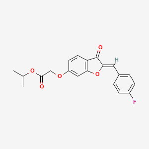 B2800313 (Z)-isopropyl 2-((2-(4-fluorobenzylidene)-3-oxo-2,3-dihydrobenzofuran-6-yl)oxy)acetate CAS No. 623121-50-6