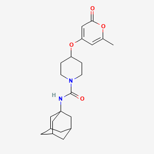 molecular formula C22H30N2O4 B2800315 N-(adamantan-1-yl)-4-[(6-methyl-2-oxo-2H-pyran-4-yl)oxy]piperidine-1-carboxamide CAS No. 1706300-40-4