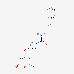3-((6-methyl-2-oxo-2H-pyran-4-yl)oxy)-N-(3-phenylpropyl)azetidine-1-carboxamide