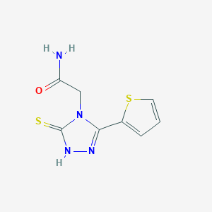 2-[3-sulfanyl-5-(thiophen-2-yl)-4H-1,2,4-triazol-4-yl]acetamide