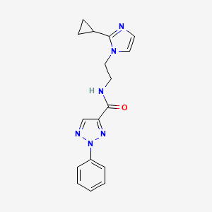 molecular formula C17H18N6O B2800330 N-(2-(2-cyclopropyl-1H-imidazol-1-yl)ethyl)-2-phenyl-2H-1,2,3-triazole-4-carboxamide CAS No. 2034451-55-1
