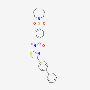 N-(4-([1,1'-biphenyl]-4-yl)thiazol-2-yl)-4-(azepan-1-ylsulfonyl)benzamide