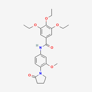 3,4,5-triethoxy-N-[3-methoxy-4-(2-oxopyrrolidin-1-yl)phenyl]benzamide