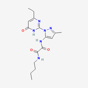molecular formula C16H22N6O3 B2800358 N1-butyl-N2-(1-(4-ethyl-6-oxo-1,6-dihydropyrimidin-2-yl)-3-methyl-1H-pyrazol-5-yl)oxalamide CAS No. 1014004-06-8