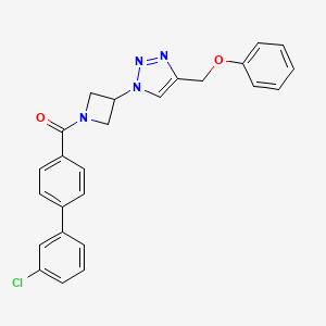 molecular formula C25H21ClN4O2 B2800360 (3'-chloro-[1,1'-biphenyl]-4-yl)(3-(4-(phenoxymethyl)-1H-1,2,3-triazol-1-yl)azetidin-1-yl)methanone CAS No. 2034340-30-0