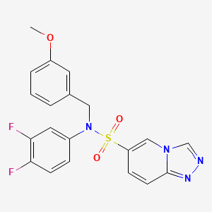 molecular formula C20H16F2N4O3S B2800364 N-(3,4-difluorophenyl)-N-[(3-methoxyphenyl)methyl]-[1,2,4]triazolo[4,3-a]pyridine-6-sulfonamide CAS No. 1251704-31-0