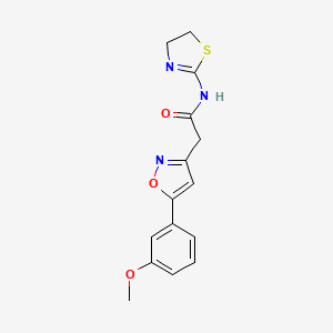 molecular formula C15H15N3O3S B2800371 N-(4,5-dihydro-1,3-thiazol-2-yl)-2-[5-(3-methoxyphenyl)-1,2-oxazol-3-yl]acetamide CAS No. 953139-20-3