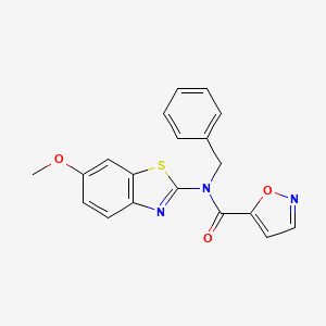 molecular formula C19H15N3O3S B2800383 N-benzyl-N-(6-methoxy-1,3-benzothiazol-2-yl)-1,2-oxazole-5-carboxamide CAS No. 941913-96-8