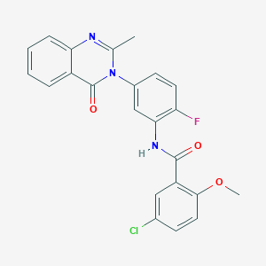 5-chloro-N-(2-fluoro-5-(2-methyl-4-oxoquinazolin-3(4H)-yl)phenyl)-2-methoxybenzamide
