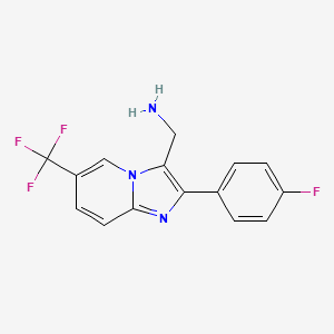 [2-(4-Fluorophenyl)-6-(trifluoromethyl)imidazo[1,2-a]pyridin-3-yl]methanamine