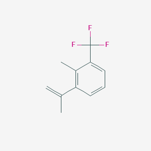 molecular formula C11H11F3 B2800395 2-Methyl-1-prop-1-en-2-yl-3-(trifluoromethyl)benzene CAS No. 2514942-04-0