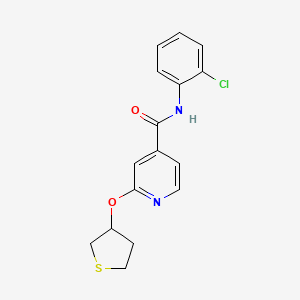 molecular formula C16H15ClN2O2S B2800411 N-(2-chlorophenyl)-2-(thiolan-3-yloxy)pyridine-4-carboxamide CAS No. 2034239-23-9