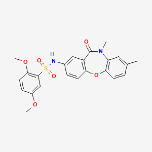 molecular formula C23H22N2O6S B2800415 N-(8,10-dimethyl-11-oxo-10,11-dihydrodibenzo[b,f][1,4]oxazepin-2-yl)-2,5-dimethoxybenzenesulfonamide CAS No. 921898-86-4
