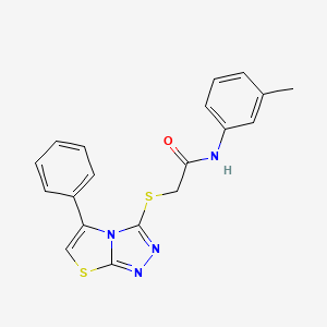 molecular formula C19H16N4OS2 B2800417 N-(3-methylphenyl)-2-({5-phenyl-[1,2,4]triazolo[3,4-b][1,3]thiazol-3-yl}sulfanyl)acetamide CAS No. 671199-77-2