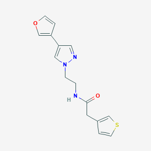 molecular formula C15H15N3O2S B2800422 N-(2-(4-(furan-3-yl)-1H-pyrazol-1-yl)ethyl)-2-(thiophen-3-yl)acetamide CAS No. 2034354-56-6
