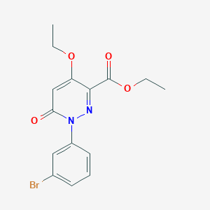 molecular formula C15H15BrN2O4 B2800423 Ethyl 1-(3-bromophenyl)-4-ethoxy-6-oxo-1,6-dihydropyridazine-3-carboxylate CAS No. 886951-86-6