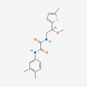 molecular formula C18H22N2O3S B2800424 N'-(3,4-DIMETHYLPHENYL)-N-[2-METHOXY-2-(5-METHYLTHIOPHEN-2-YL)ETHYL]ETHANEDIAMIDE CAS No. 1797640-37-9