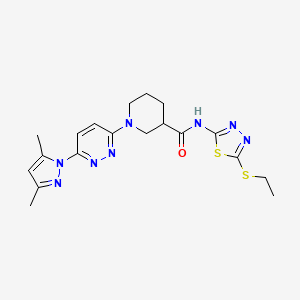 1-(6-(3,5-dimethyl-1H-pyrazol-1-yl)pyridazin-3-yl)-N-(5-(ethylthio)-1,3,4-thiadiazol-2-yl)piperidine-3-carboxamide