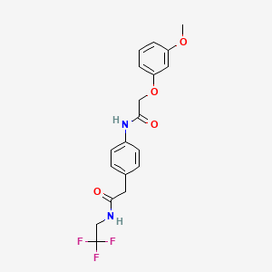 2-(3-methoxyphenoxy)-N-(4-(2-oxo-2-((2,2,2-trifluoroethyl)amino)ethyl)phenyl)acetamide
