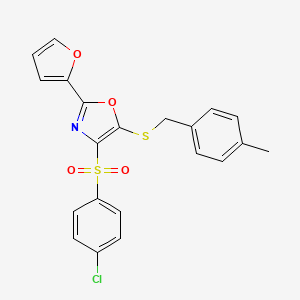 4-((4-Chlorophenyl)sulfonyl)-2-(furan-2-yl)-5-((4-methylbenzyl)thio)oxazole