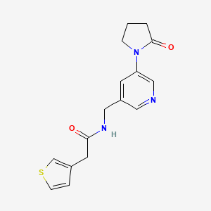 N-((5-(2-oxopyrrolidin-1-yl)pyridin-3-yl)methyl)-2-(thiophen-3-yl)acetamide