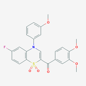 (3,4-dimethoxyphenyl)[6-fluoro-4-(3-methoxyphenyl)-1,1-dioxido-4H-1,4-benzothiazin-2-yl]methanone