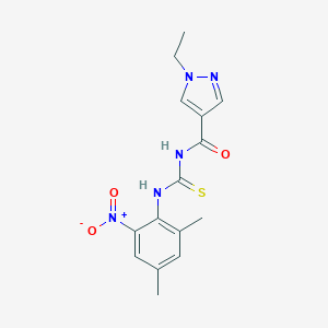 molecular formula C15H17N5O3S B280044 N-(2,4-DIMETHYL-6-NITROPHENYL)-N'-[(1-ETHYL-1H-PYRAZOL-4-YL)CARBONYL]THIOUREA 