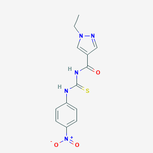 molecular formula C13H13N5O3S B280045 N-[(1-ETHYL-1H-PYRAZOL-4-YL)CARBONYL]-N'-(4-NITROPHENYL)THIOUREA 