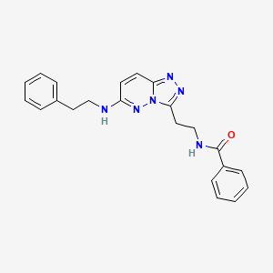 molecular formula C22H22N6O B2800453 N-(2-(6-(phenethylamino)-[1,2,4]triazolo[4,3-b]pyridazin-3-yl)ethyl)benzamide CAS No. 873002-51-8