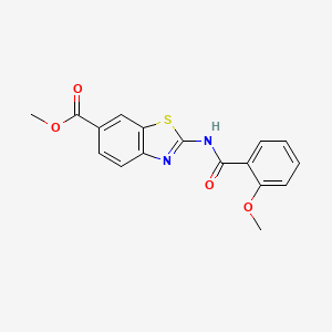 molecular formula C17H14N2O4S B2800456 Methyl 2-(2-methoxybenzamido)benzo[d]thiazole-6-carboxylate CAS No. 887902-81-0