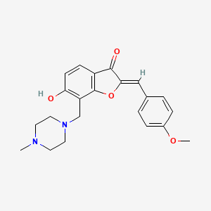 B2800462 (Z)-6-hydroxy-2-(4-methoxybenzylidene)-7-((4-methylpiperazin-1-yl)methyl)benzofuran-3(2H)-one CAS No. 869078-38-6