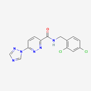 molecular formula C14H10Cl2N6O B2800467 N-(2,4-dichlorobenzyl)-6-(1H-1,2,4-triazol-1-yl)pyridazine-3-carboxamide CAS No. 1448130-01-5