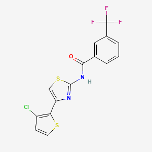 molecular formula C15H8ClF3N2OS2 B2800473 N-[4-(3-chlorothiophen-2-yl)-1,3-thiazol-2-yl]-3-(trifluoromethyl)benzamide CAS No. 478260-67-2