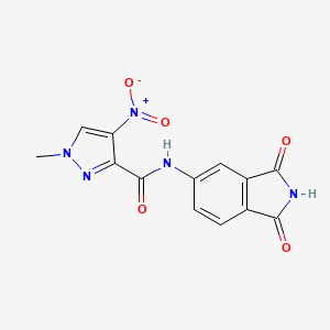 molecular formula C13H9N5O5 B2800478 N~3~-(1,3-DIOXO-2,3-DIHYDRO-1H-ISOINDOL-5-YL)-1-METHYL-4-NITRO-1H-PYRAZOLE-3-CARBOXAMIDE CAS No. 351519-23-8