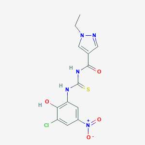 molecular formula C13H12ClN5O4S B280048 N-(3-CHLORO-2-HYDROXY-5-NITROPHENYL)-N'-[(1-ETHYL-1H-PYRAZOL-4-YL)CARBONYL]THIOUREA 