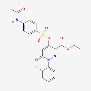 molecular formula C21H18ClN3O7S B2800482 ethyl 1-(2-chlorophenyl)-4-[(4-acetamidobenzenesulfonyl)oxy]-6-oxo-1,6-dihydropyridazine-3-carboxylate CAS No. 899991-70-9