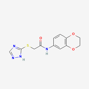 molecular formula C12H12N4O3S B2800488 N-(2,3-DIHYDRO-1,4-BENZODIOXIN-6-YL)-2-(1H-1,2,4-TRIAZOL-3-YLSULFANYL)ACETAMIDE CAS No. 452951-67-6