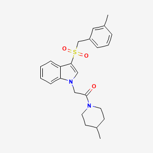 molecular formula C24H28N2O3S B2800534 2-{3-[(3-METHYLPHENYL)METHANESULFONYL]-1H-INDOL-1-YL}-1-(4-METHYLPIPERIDIN-1-YL)ETHAN-1-ONE CAS No. 878060-84-5