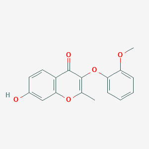 molecular formula C17H14O5 B2800538 7-Hydroxy-3-(2-methoxyphenoxy)-2-methylchromen-4-one CAS No. 302902-32-5