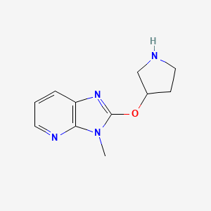 molecular formula C11H14N4O B2800554 3-({3-methyl-3H-imidazo[4,5-b]pyridin-2-yl}oxy)pyrrolidine CAS No. 2197782-43-5