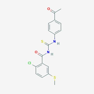 molecular formula C17H15ClN2O2S2 B280056 N-(4-acetylphenyl)-N'-[2-chloro-5-(methylsulfanyl)benzoyl]thiourea 